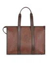 Etro Paisley Pattern Top Handle Bauletto Bag In Brown
