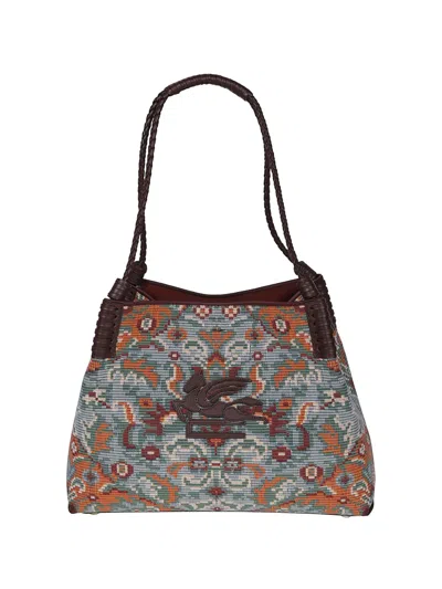 Etro Medium Pegaso Libra Tote Bag In Brown