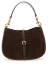 Etro Suede Shoulder Bag Featuring Buckle Detail In Brown