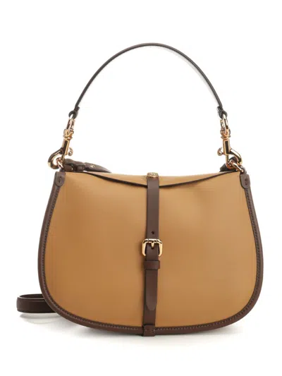 Etro Medium Pony Bag In Leather Shoulder Bags Beige In Brown