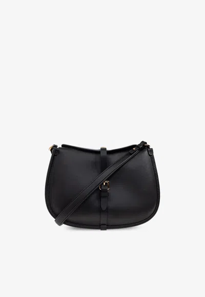 Etro Medium Pony Calf Leather Shoulder Bag In Black