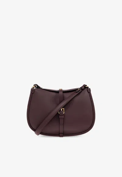 Etro Medium Pony Calf Leather Shoulder Bag In Burgundy