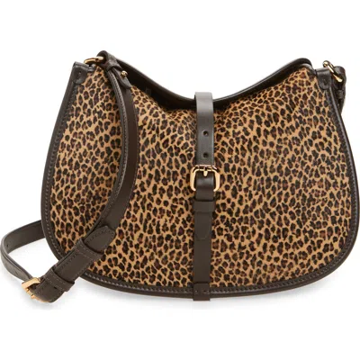 Etro Medium Pony Leopard Print Genuine Calf Hair Shoulder Bag In Animal Print