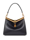 Etro Womens Black Vela Medium Leather Shoulder Bag In Blue