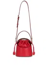 Etro Medium Saturno Leather Bucket Bag In Red