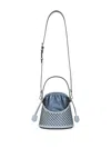Etro Medium Saturno Grid Cut-out Crossbody Bag In Blue