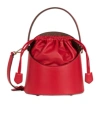 Etro Small Saturno Leather Bucket Bag In Red