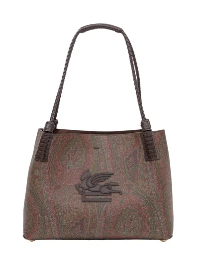 Etro Medium Shopping Tote In Brown