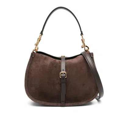 Etro Medium Suede Pony Bag In Brown