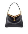 Etro 'small Vela' Black Shoulder Bag With Logo And Pegasus Charm In Black