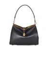 Etro 'small Vela' Black Shoulder Bag With Logo And Pegasus Charm In Black