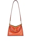 Etro Medium Vela Leather Shoulder Bag In Orange