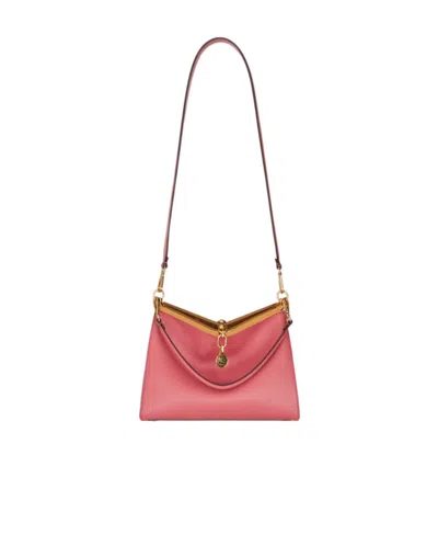 Etro Medium Vela Leather Shoulder Bag In Red