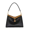 Etro 'small Vela' Black Shoulder Bag With Logo And Pegasus Charm In Black