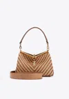Etro Vela M Raffia Shoulder Bag Top Handle In Multi