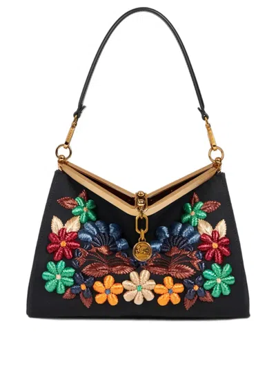 Etro Medium Vela Shoulder Bag In Black