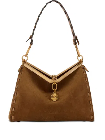 Etro Medium Vela Shoulder Bag In Brown