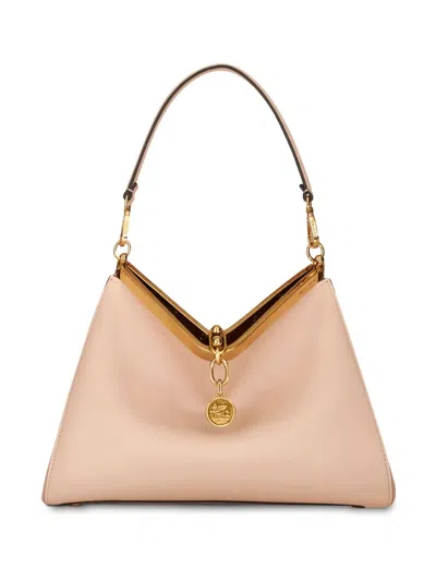 Etro Pegaso Charm-detail Shoulder Bag In Neutrals