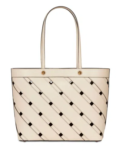 Etro Medium Woven Leather Bag In White