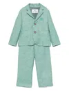 Etro Mélange-effect Suit In Green