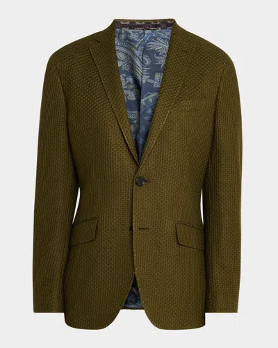 Etro Men & Apos;s Basic Textured Blazer In Brown