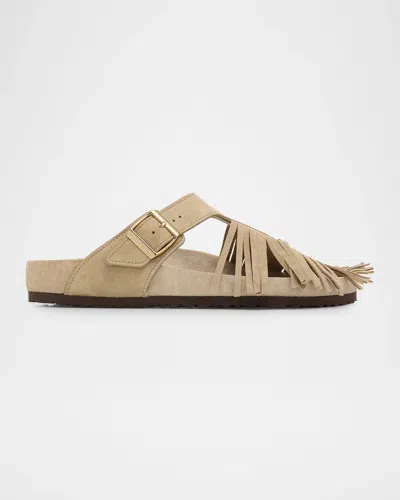 Etro Men & Apos;s  X Birkenstock Suede Fringe Sandals In Neutral