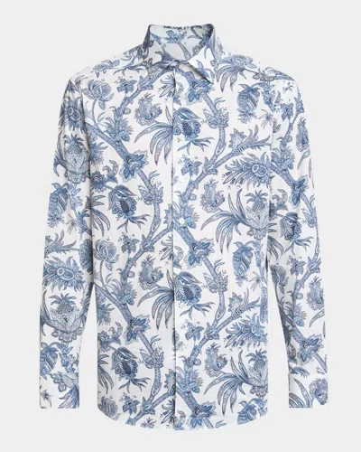 Etro Men & Apos;s Floral Paisley Stretch Cotton Sport Shirt In Multi
