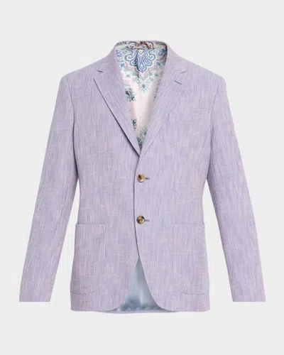 Etro Men & Apos;s Multicolor Cotton Paisley-lined Sport Coat In Purple