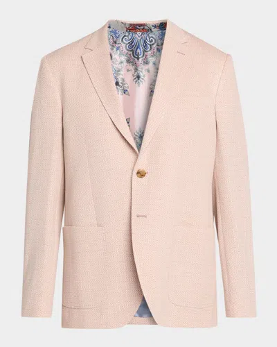 Etro Men & Apos;s Multi-woven Single-breasted Sport Coat In Pink