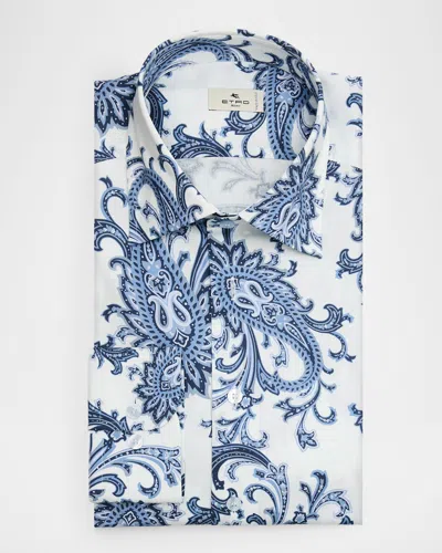 Etro Men & Apos;s Paisley Jacquard Roma-fit Dress Shirt In White