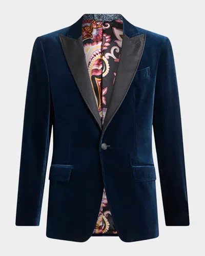 Etro Men & Apos;s Velvet Evening Jacket In Blue