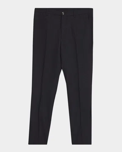 Etro Men & Apos;s Wool Paisley Roma Fit Flat-front Trousers In Black