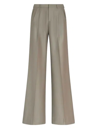 ETRO MEN'S ARMY STRETCH WOOL PALAZZO PANT