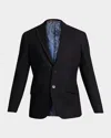 Etro Wool End Cotton Jacket Blazer In Black