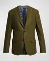 Etro Men's Basic Knit Blazer In Green