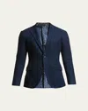 Etro Men's Basic Knit Blazer In Navy