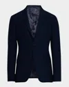 Etro Men's Basic Textured Blazer In Blue