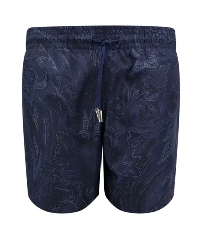 Etro Classic Black Swim Shorts For Men By  In Blue