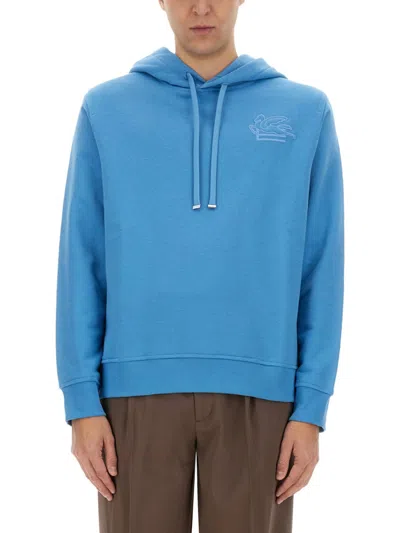 Etro Blue Logo Hood Sweatshirts