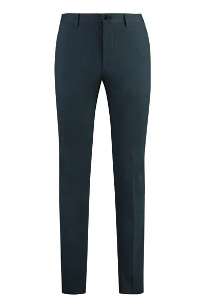 Etro Men's Blue Paisley Cotton Trousers For Ss24 Season