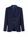 Etro Men Blue Wool Single-breasted Jacket In Blue