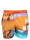 Etro Men Boxer Swimsuit With Print In Multicolour