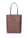 Etro Paisleyprint Opentop Tote Bag In Brown