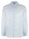 Etro Men's Button-down Collar Cotton Shirt In Light Blue