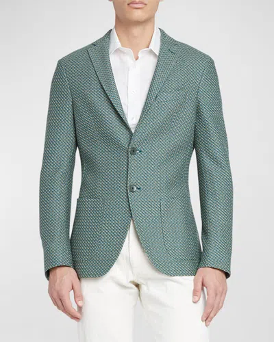 Etro Men's Camo Knit Jacket In Multicolour On Blue