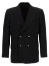Etro Checkered Double-breasted Blazer Structured Shoulders In Black