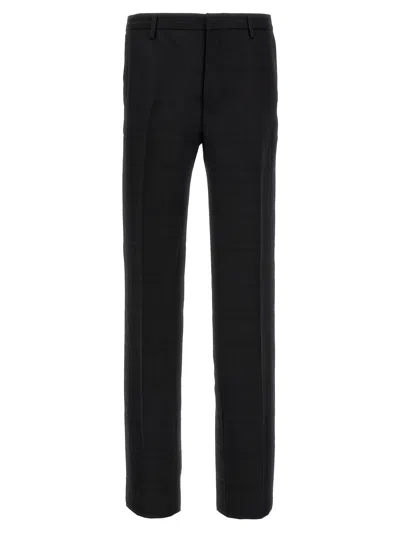 Etro Men Check Wool Trousers In Black