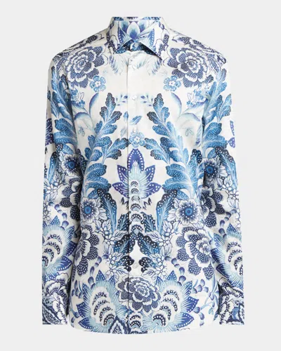 Etro Floral Paisley Button-up Shirt In Blue