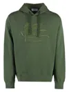 Etro Ribbed Cotton Hoodie With Drawstring In Green