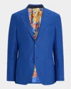 Etro Woven Blazer In Blue